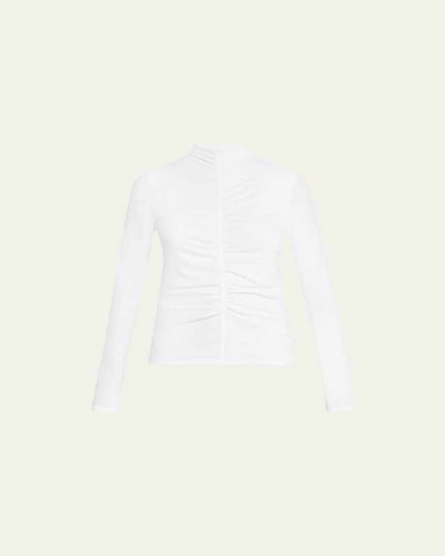 Theresa Knit Ruched Turtleneck
